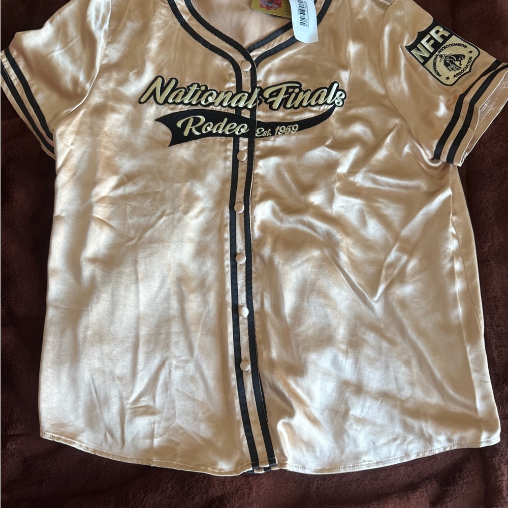 National Finals Rodeo Women's Tan Button Down Shirt